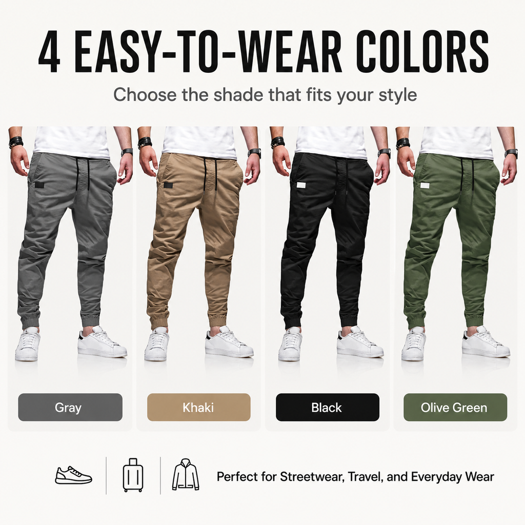 Men's Solid Casual Jogger Pants