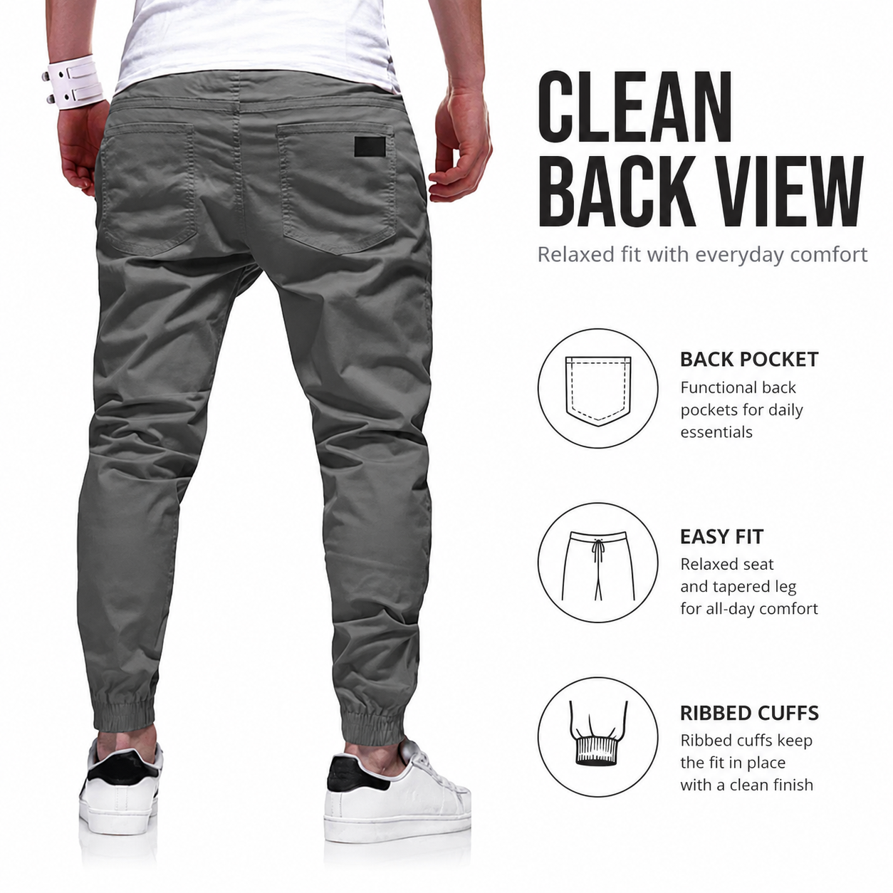 Men's Solid Casual Jogger Pants