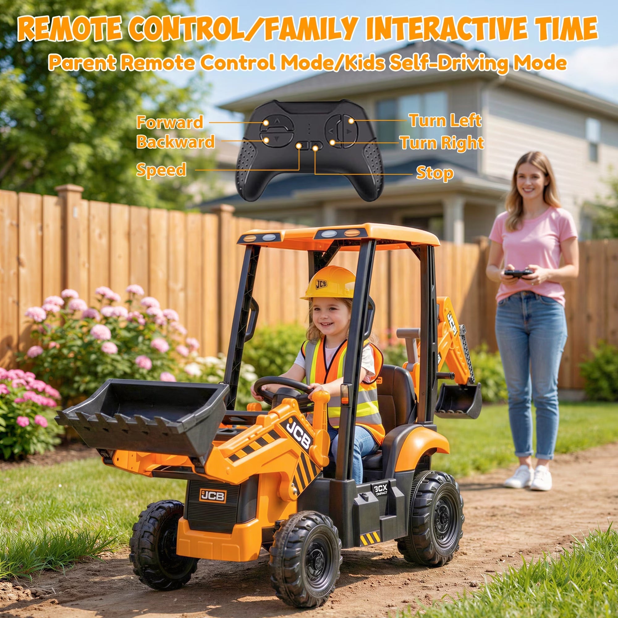 Little Engineer 2-in-1 Ride On Backhoe Toy