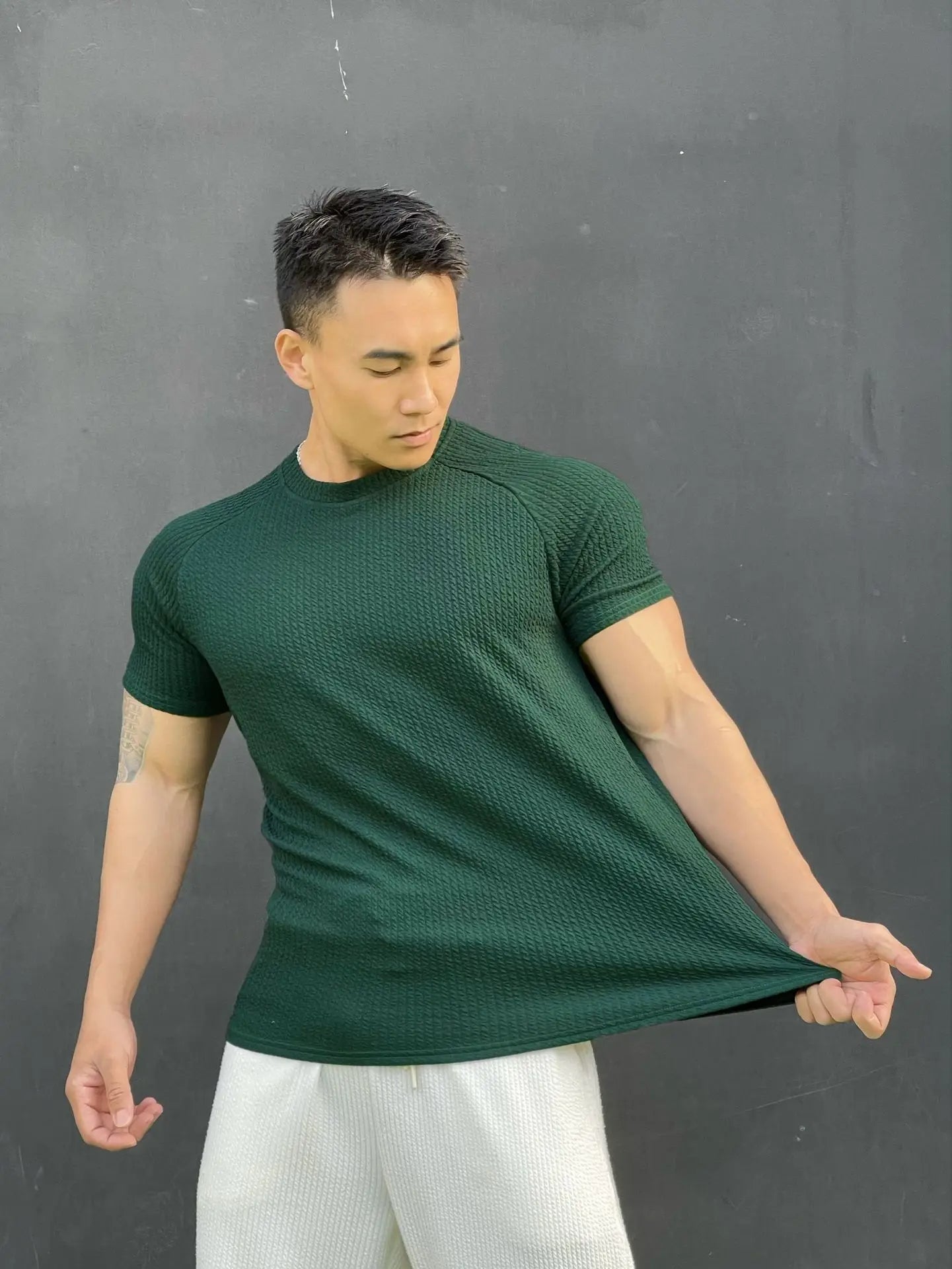 Premium Ribbed Knit T-Shirt for Men