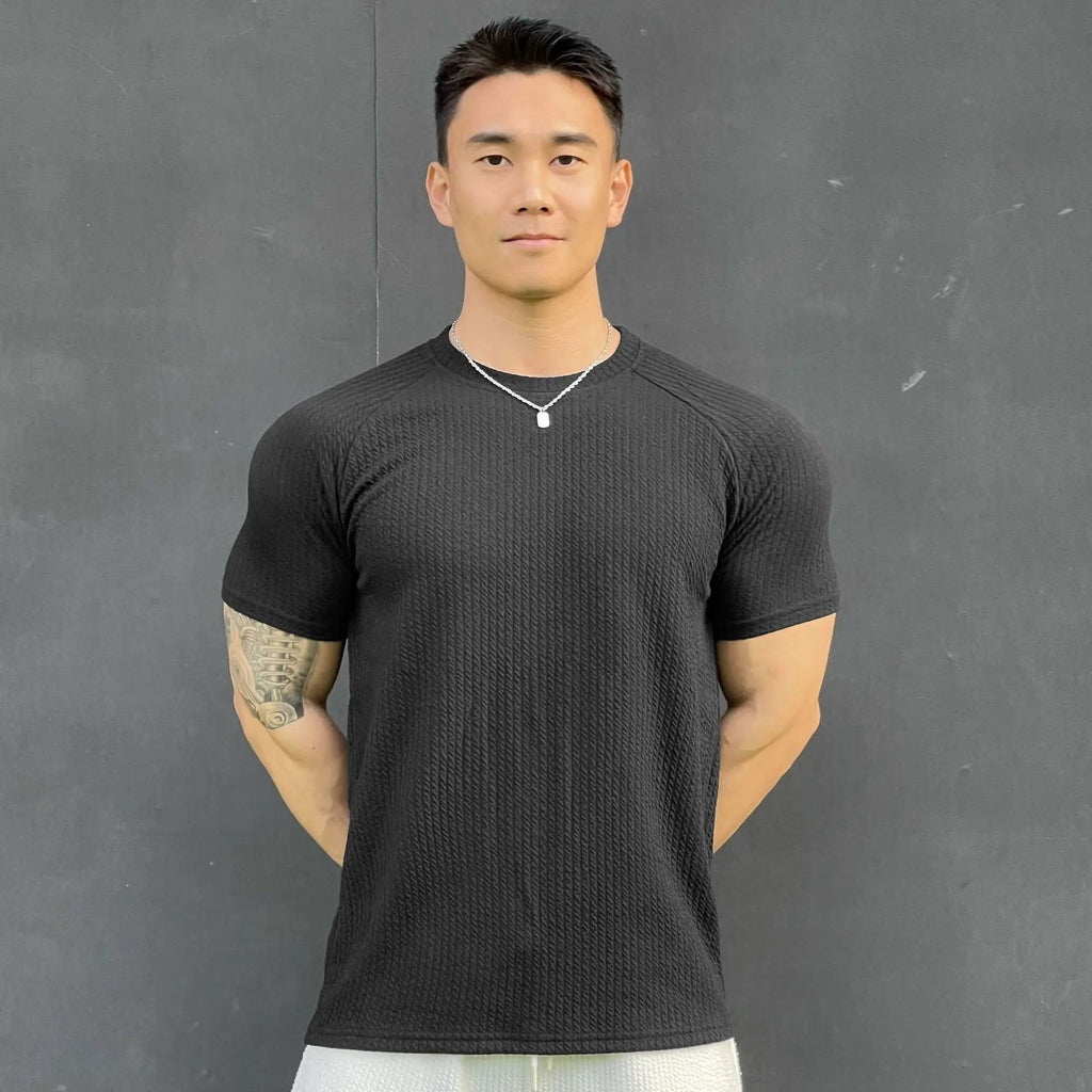 Premium Ribbed Knit T-Shirt for Men