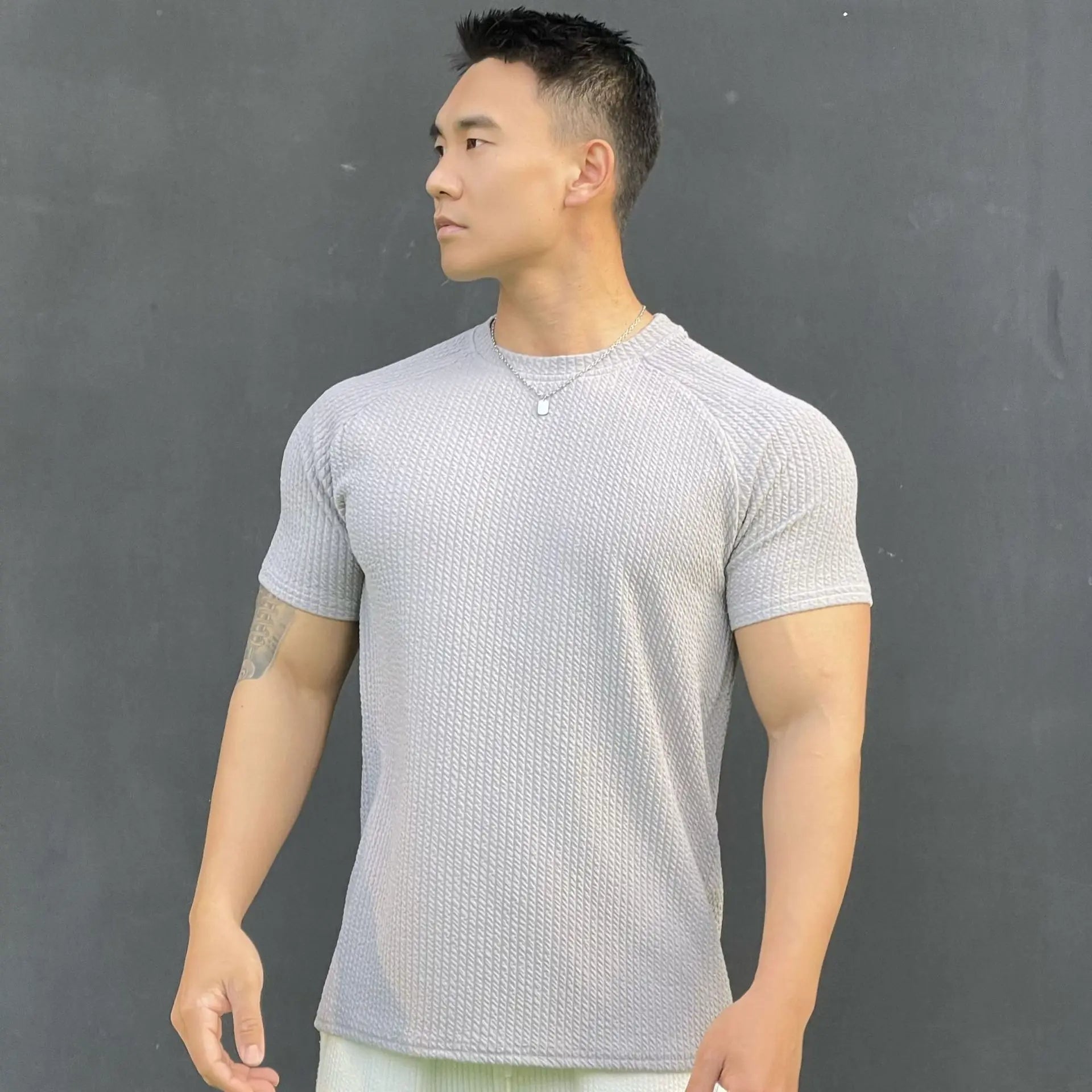 Premium Ribbed Knit T-Shirt for Men