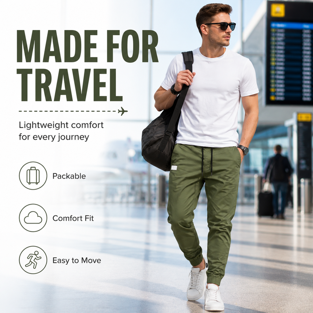 Men's Solid Casual Jogger Pants