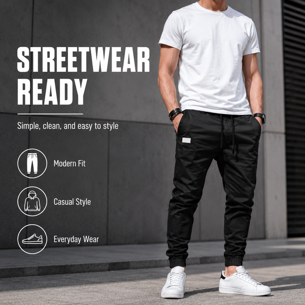 Men's Solid Casual Jogger Pants