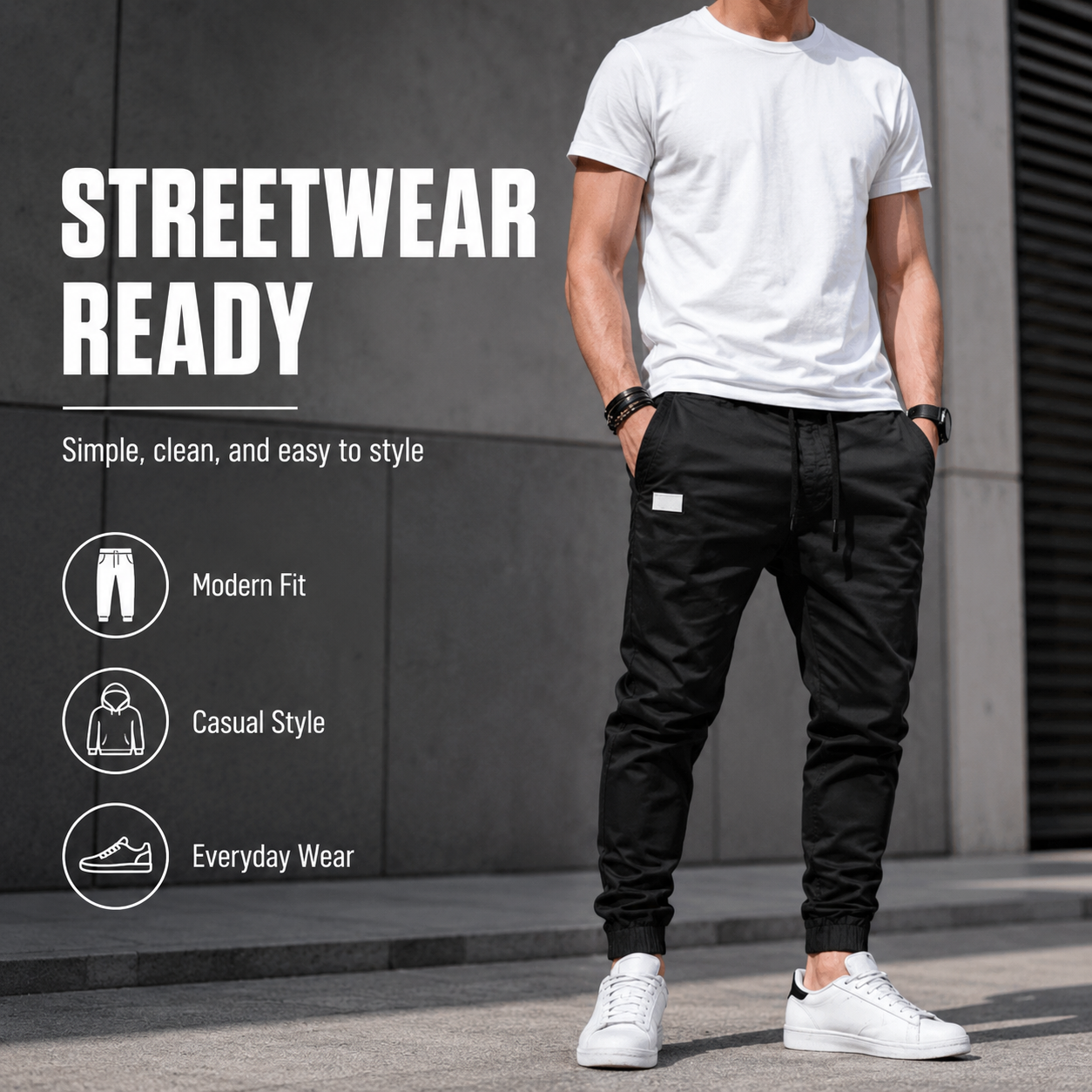 Men's Solid Casual Jogger Pants