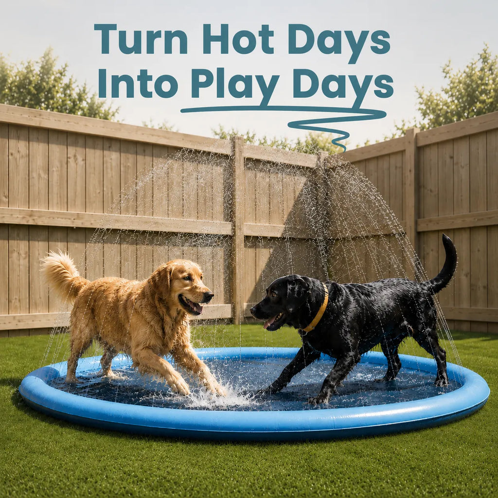 Dog Splash Pad Sprinkler Pool Summer Cooling Play Mat for Pets & Kids