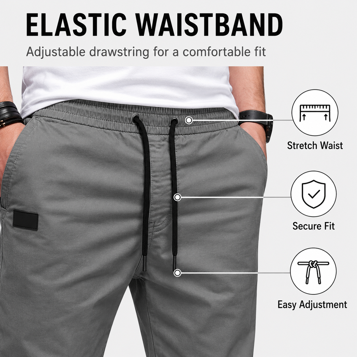 Men's Solid Casual Jogger Pants