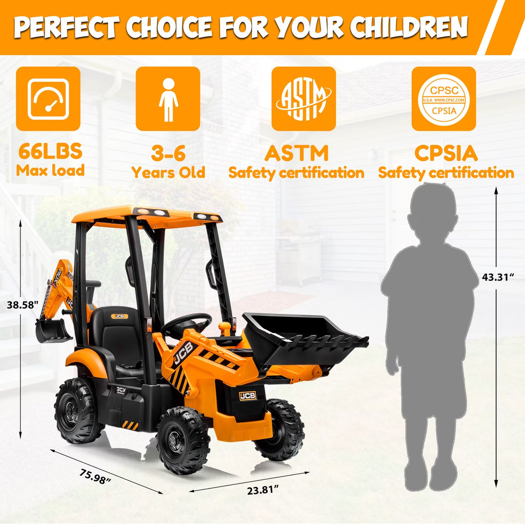 Little Engineer 2-in-1 Ride On Backhoe Toy