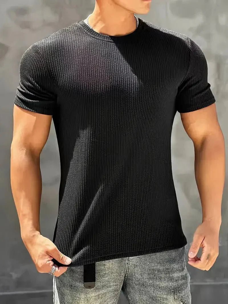 Premium Ribbed Knit T-Shirt for Men