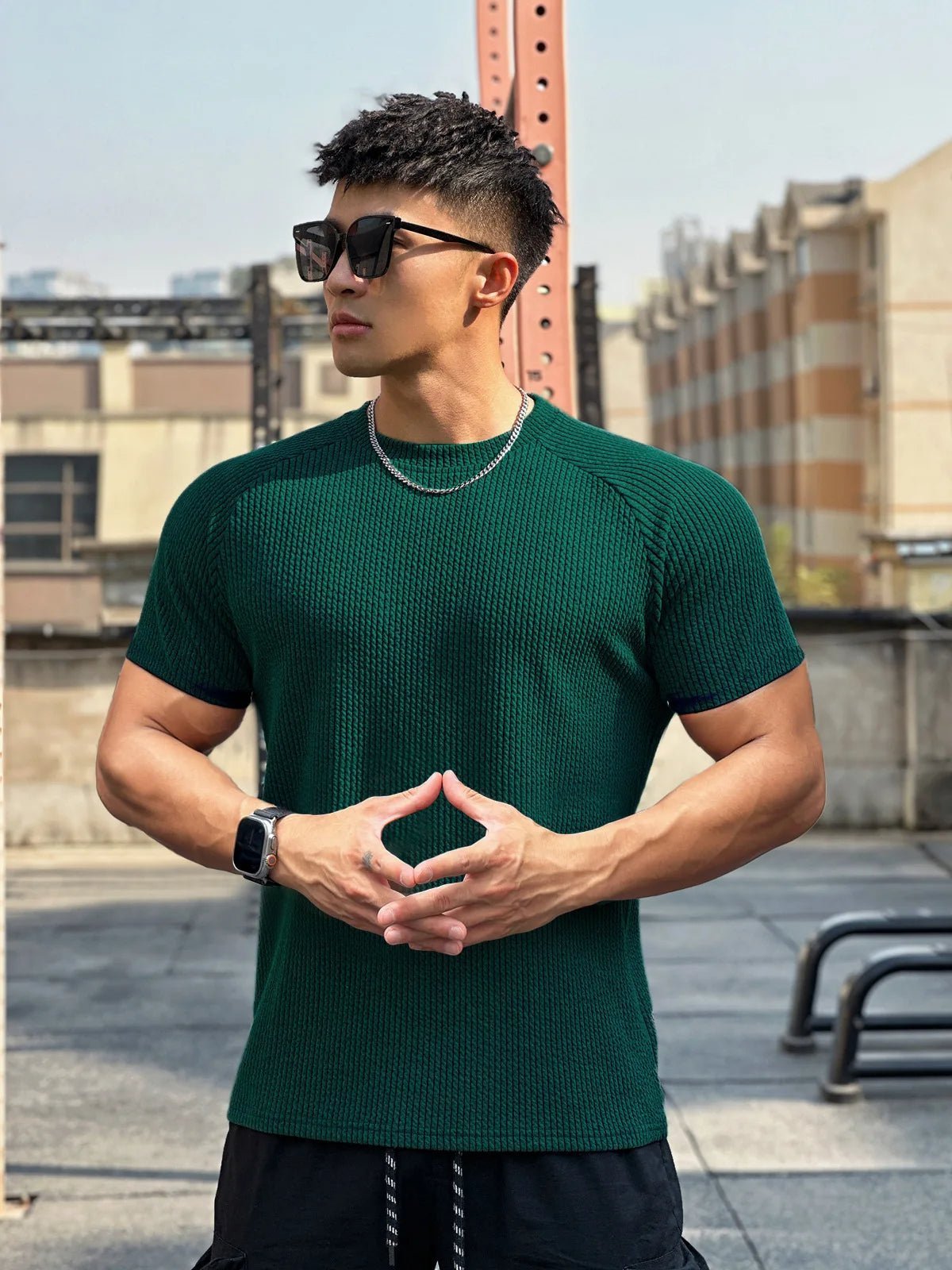 Premium Ribbed Knit T-Shirt for Men